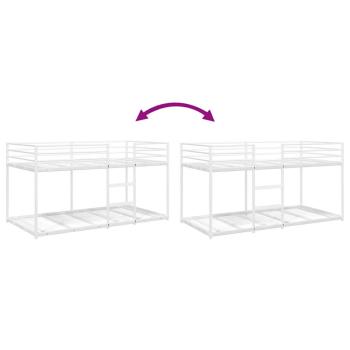 Etagenbett ohne Matratze Weiß 100x200 cm Stahl