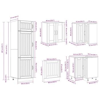 14-tlg. Küchenschrank-Set Lucca Grau Sonoma Holzwerkstoff