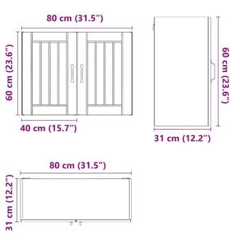 Küchen-Hängeschrank Lucca Altholz-Optik Holzwerkstoff