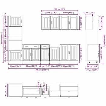7-tlg. Küchenschrank-Set Kalmar Artisan-Eiche Holzwerkstoff