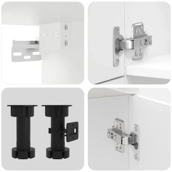 7-tlg. Küchenschrank-Set Kalmar Hochglanz-Weiß Holzwerkstoff