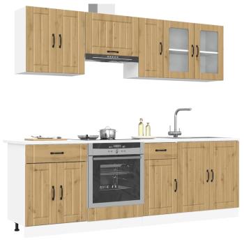 ARDEBO.de - 8-tlg. Küchenschrank-Set Kalmar Artisan-Eiche Holzwerkstoff