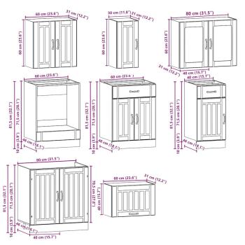 8-tlg. Küchenschrank-Set Kalmar Artisan-Eiche Holzwerkstoff