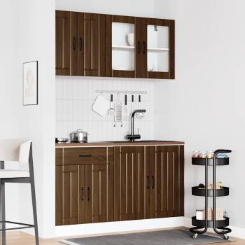 ARDEBO.de - 4-tlg. Küchenschrank-Set Braun Eichen-Optik Holzwerkstoff