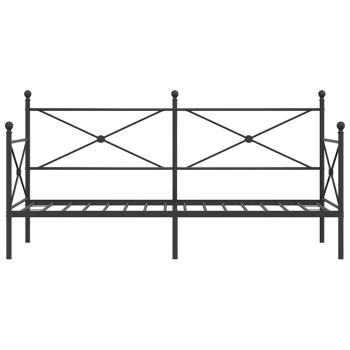 Tagesbett ohne Matratze Schwarz 80x200 cm Stahl