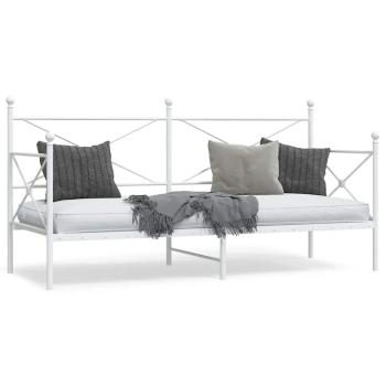 ARDEBO.de - Tagesbett ohne Matratze Weiß 75x190 cm Stahl