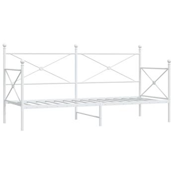 Tagesbett ohne Matratze Weiß 75x190 cm Stahl