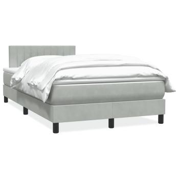 ARDEBO.de - Boxspringbett mit Matratze Hellgrau 120x210 cm Samt