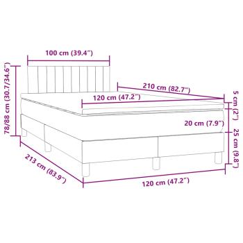 Boxspringbett mit Matratze Hellgrau 120x210 cm Samt