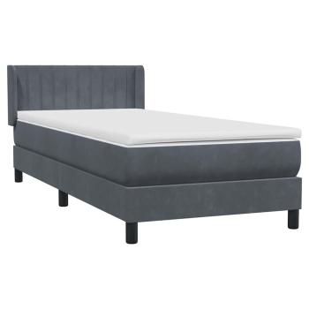 Boxspringbett mit Matratze Dunkelgrau 90x220 cm Samt