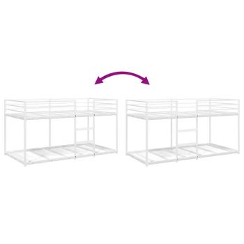 Etagenbett ohne Matratze Weiß 75x190 cm Stahl