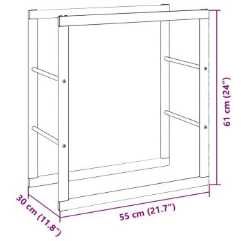 Brennholzregal Schwarz 55x30x61 cm Stahl