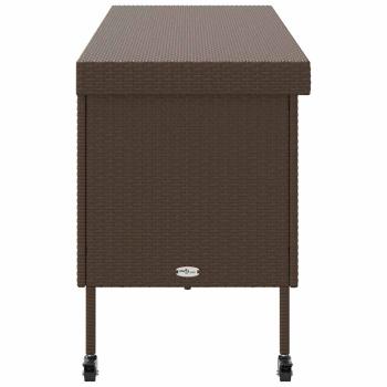 Gartentruhe mit Rollen Braun 160x55x75 cm Poly Rattan