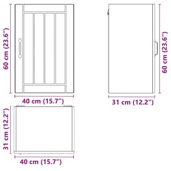 Küchen-Hängeschrank Lucca Schwarz Holzwerkstoff