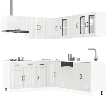 ARDEBO.de - 11-tlg. Küchenschrank-Set Lucca Hochglanz-Weiß Holzwerkstoff