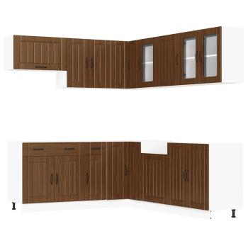 ARDEBO.de - 11tlg. Küchenschrank-Set Lucca Braun Eichen-Optik Holzwerkstoff