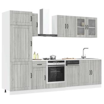 ARDEBO.de - 8-tlg. Küchenschrank-Set Kalmar Grau Sonoma Holzwerkstoff