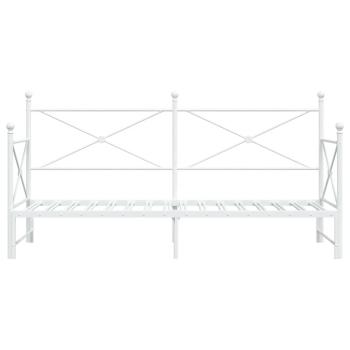 Tagesbett Ausziehbar ohne Matratze Weiß 90x200 cm Stahl