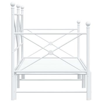 Tagesbett Ausziehbar ohne Matratze Weiß 90x200 cm Stahl