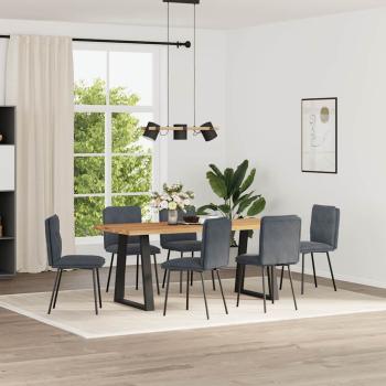 ARDEBO.de - Esszimmerstühle 6 Stk. Dunkelgrau Samt