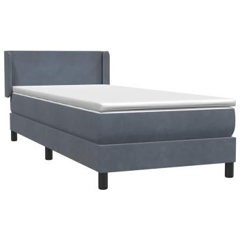Boxspringbett mit Matratze Dunkelgrau 90x220 cm Samt