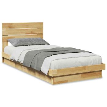 ARDEBO.de - Massivholzbett mit Kopfteil ohne Matratze 75x190 cm Eichenholz