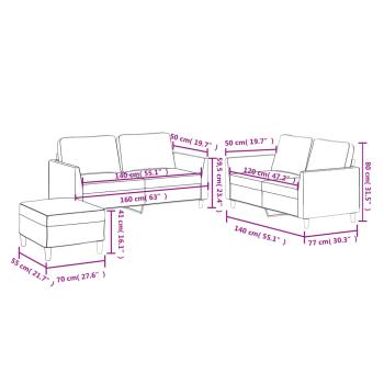 3-tlg. Sofagarnitur mit Kissen Weinrot Kunstleder