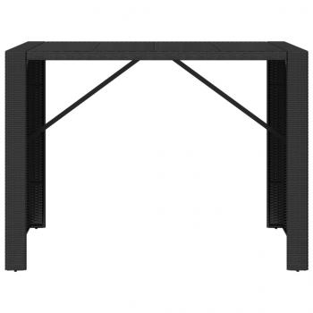 Bartisch mit Glasplatte Schwarz 145x80x110 cm Poly Rattan