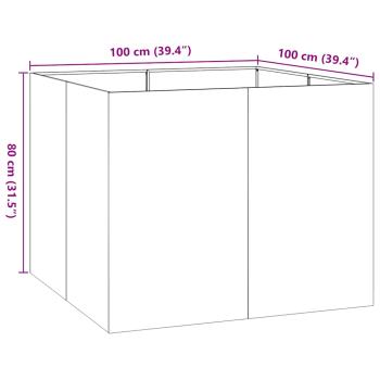 Pflanzkübel 100x100x80 cm Verzinkter Stahl