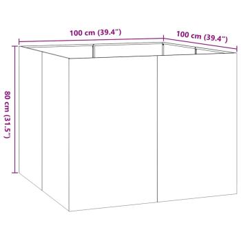 Pflanzkübel 100x100x80 cm Verzinkter Stahl
