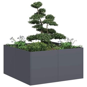 ARDEBO.de - Pflanzkübel Anthrazit 80x80x40 cm Kaltgewalzter Stahl