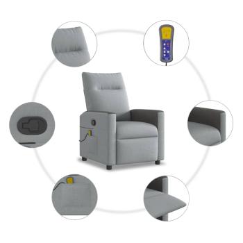 Massagesessel Hellgrau Stoff