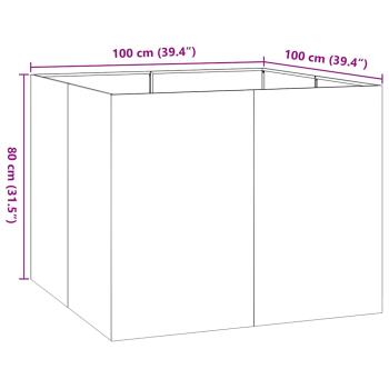 Pflanzkübel Rostig 100x100x80 cm Wetterfester Stahl