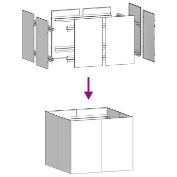 Pflanzkübel Schwarz 100x100x80 cm Stahl