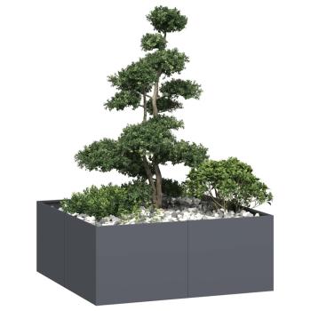 ARDEBO.de - Pflanzgefäß Anthrazit 100x100x40 cm Stahl