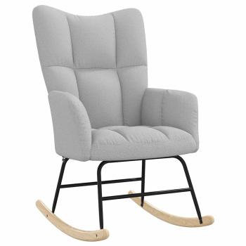 ARDEBO.de - Schaukelstuhl Wolkengrauer Stoff