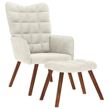 ARDEBO.de - Relaxsessel mit Hocker Creme Samt