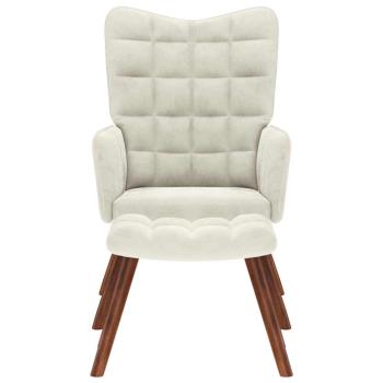 Relaxsessel mit Hocker Creme Samt