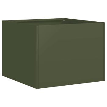 Pflanzgefäß Olivgrün 40x40x30 cm Stahl