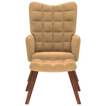 Relaxsessel mit Hocker Braun Samt