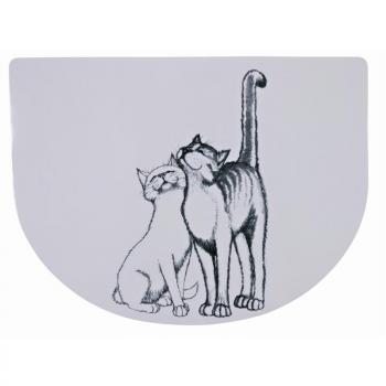 ARDEBO.de Trixie Napfunterlage Schmusekatzen 40 × 30 cm, weiß
