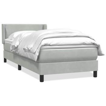 Boxspringbett mit Matratze Hellgrau 80x220 cm Samt