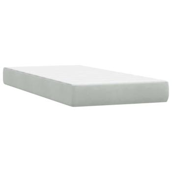 Boxspringbett mit Matratze Hellgrau 80x220 cm Samt