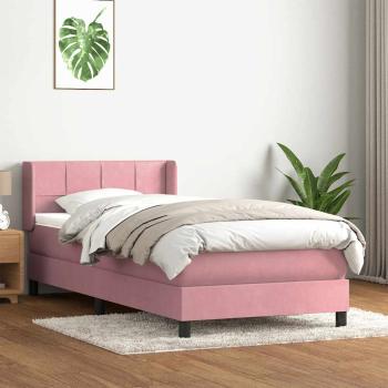 ARDEBO.de - Boxspringbett mit Matratze Rosa 80x220 cm Samt