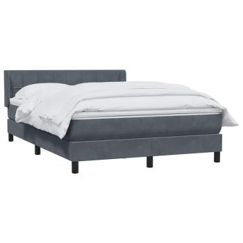 Boxspringbett mit Matratze Dunkelgrau 140x220 cm Samt