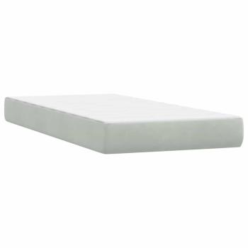 Boxspringbett mit Matratze Hellgrau 80x220 cm Samt