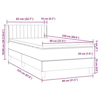 Boxspringbett mit Matratze Rosa 80x220 cm Samt