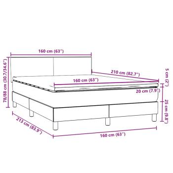 Boxspringbett mit Matratze Rosa 160x210 cm Samt