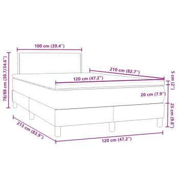 Boxspringbett mit Matratze Hellgrau 120x210 cm Samt
