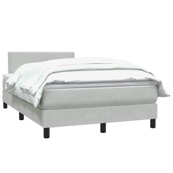 Boxspringbett mit Matratze Hellgrau 120x210 cm Samt